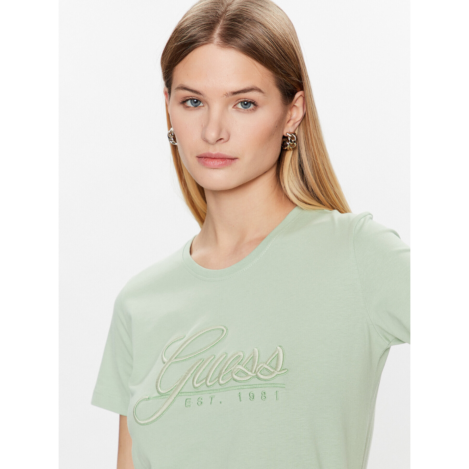 Guess T-Shirt Script W3GI36 I3Z14 Zelená Regular Fit - Pepit.cz