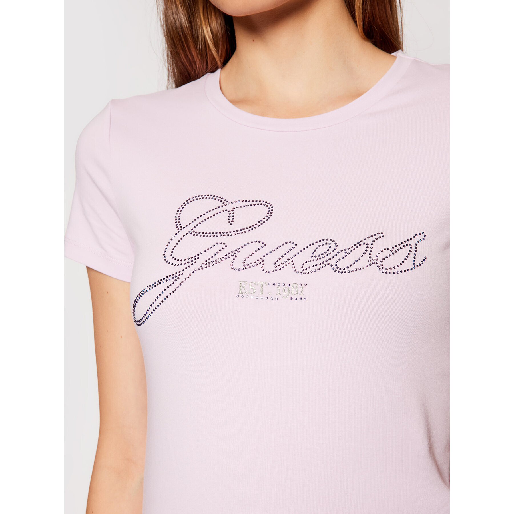 Guess T-Shirt Selina W1YI85 J1311 Fialová Slim Fit - Pepit.cz