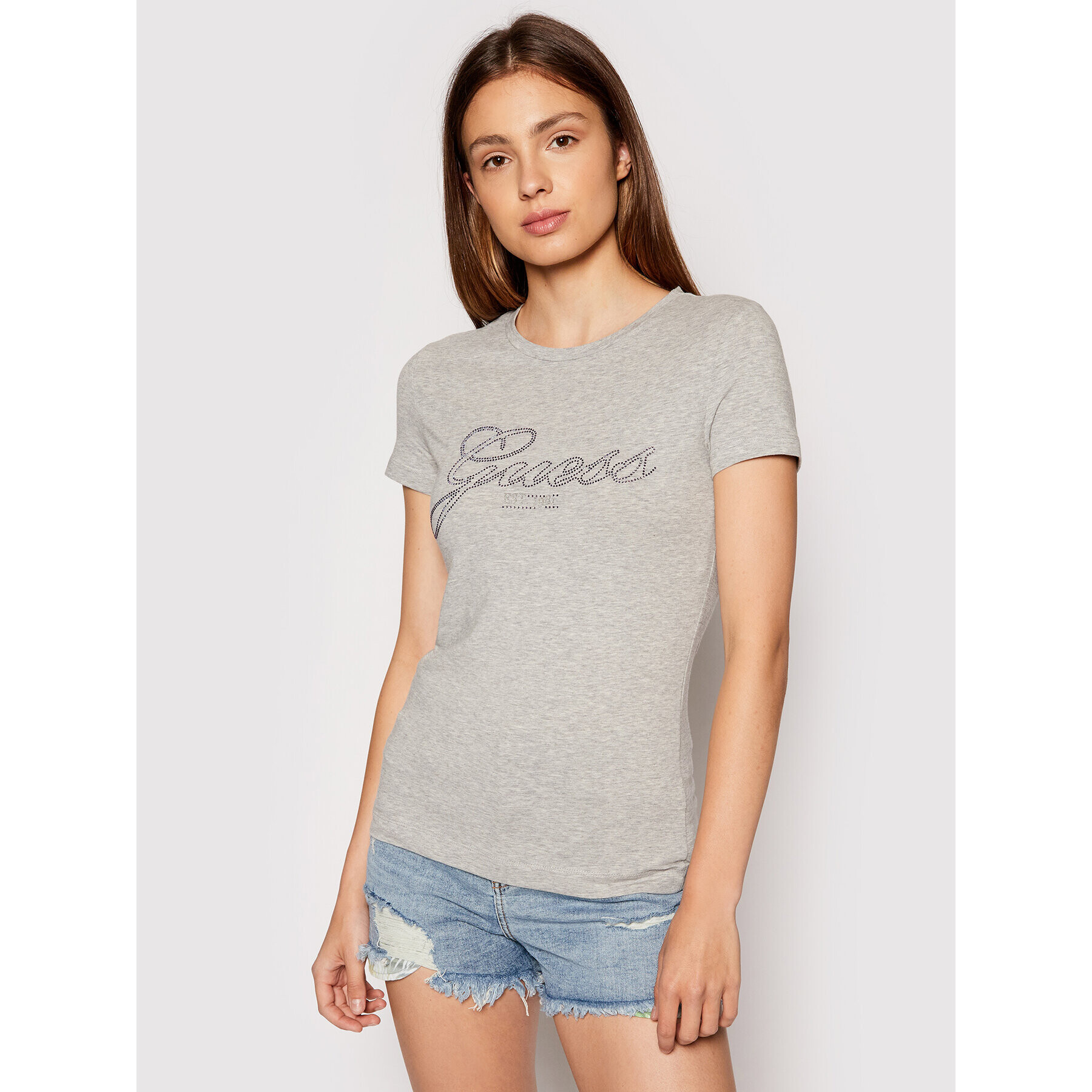 Guess T-Shirt Selina W1YI85 J1311 Šedá Slim Fit - Pepit.cz