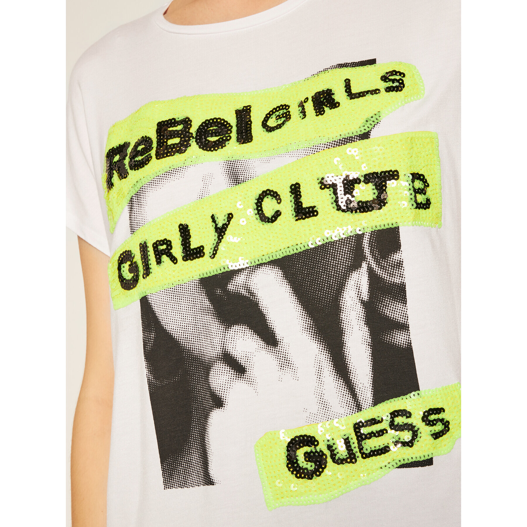 Guess T-Shirt Shelly W0YI95 K68D0 Bílá Regular Fit - Pepit.cz