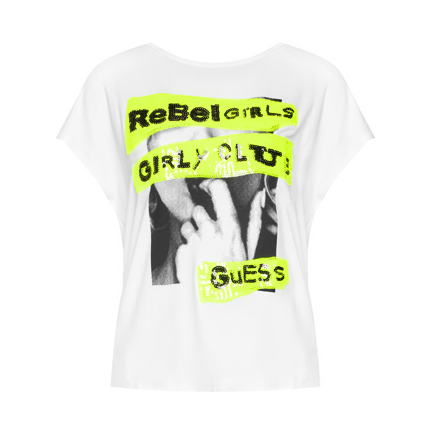 Guess T-Shirt Shelly W0YI95 K68D0 Bílá Regular Fit - Pepit.cz