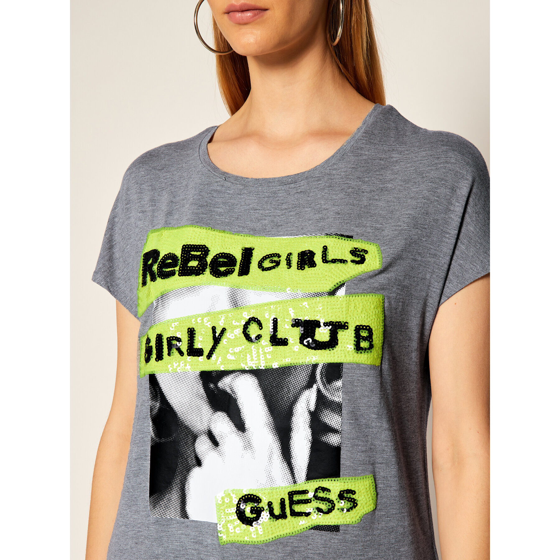 Guess T-Shirt Shelly W0YI95 K68D0 Šedá Regular Fit - Pepit.cz