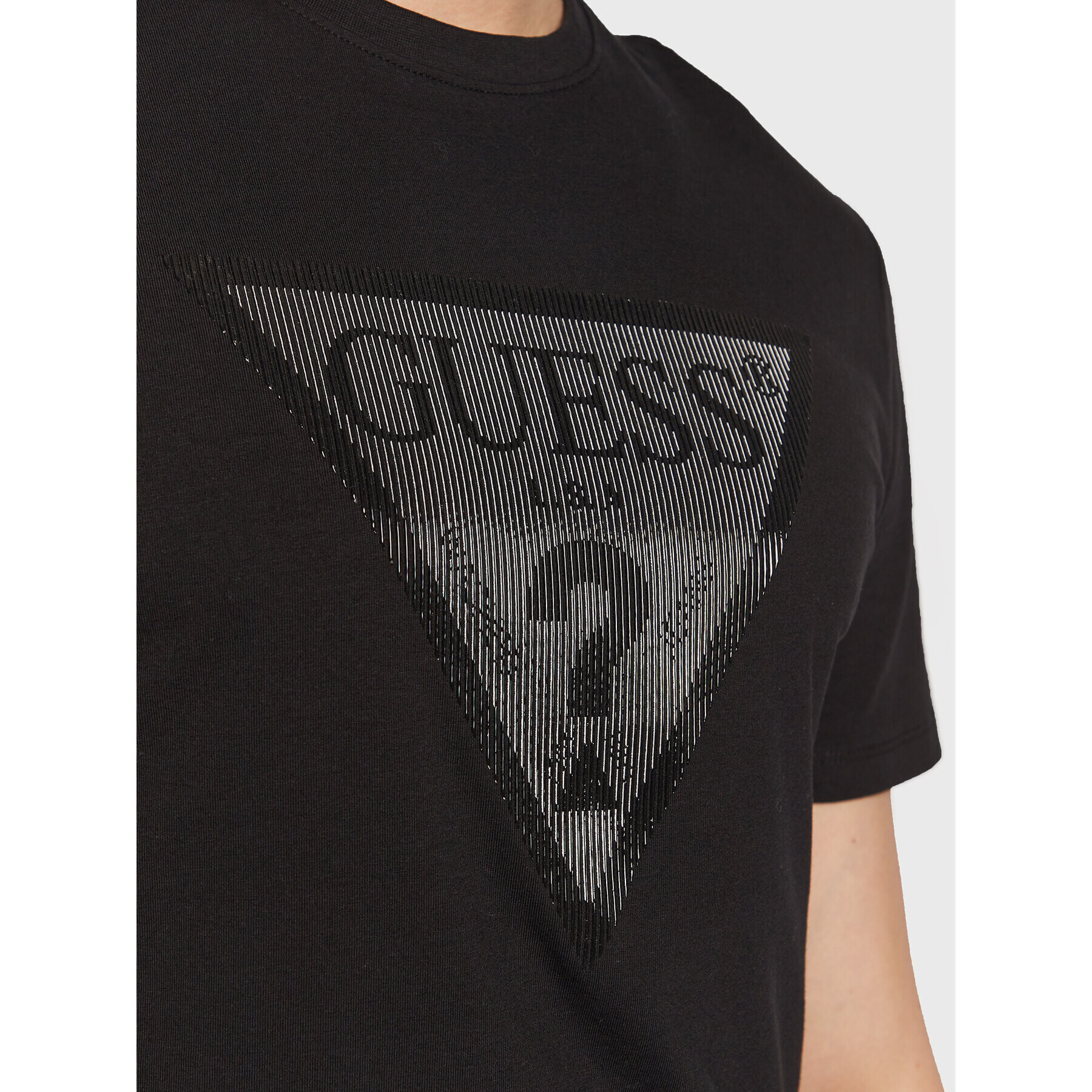 Guess T-Shirt Shiny Gel Triangle M3GI33 J1314 Černá Slim Fit - Pepit.cz