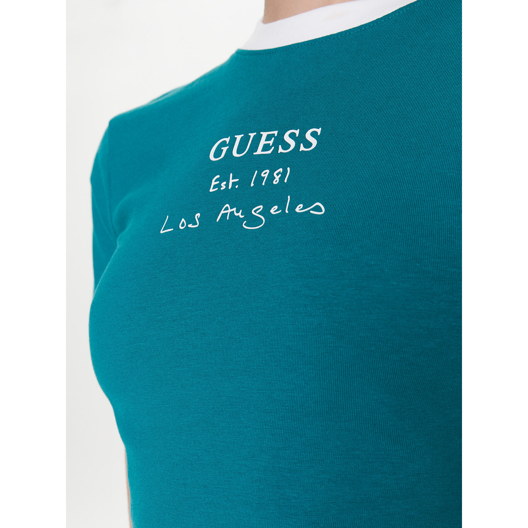 Guess T-Shirt Signature V3GI02 KBNW0 Modrá Slim Fit - Pepit.cz