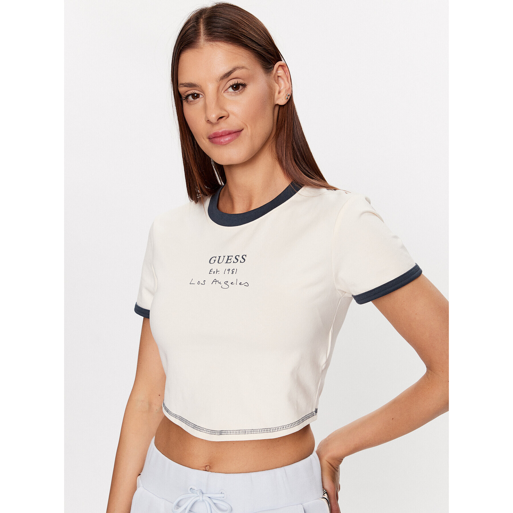 Guess T-Shirt Signature V3GI02 KBNW0 Růžová Slim Fit - Pepit.cz