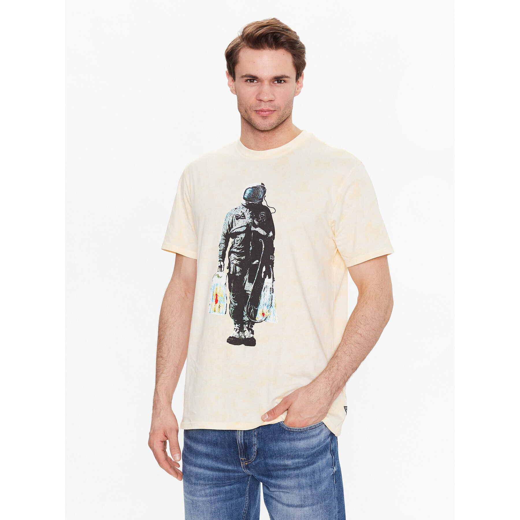 Guess T-Shirt Spaceman M3GI79 K9RM3 Žlutá Regular Fit - Pepit.cz