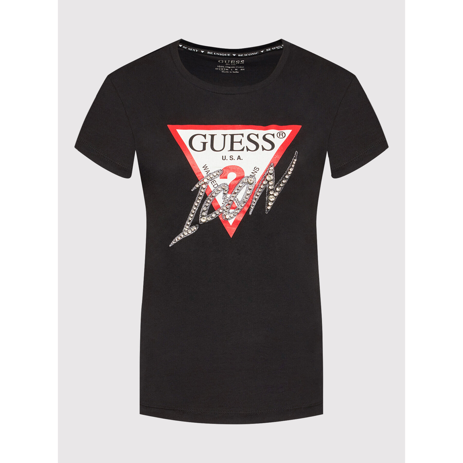 Guess T-Shirt Sparkle Icon W2RI07 I3Z11 Černá Regular Fit - Pepit.cz