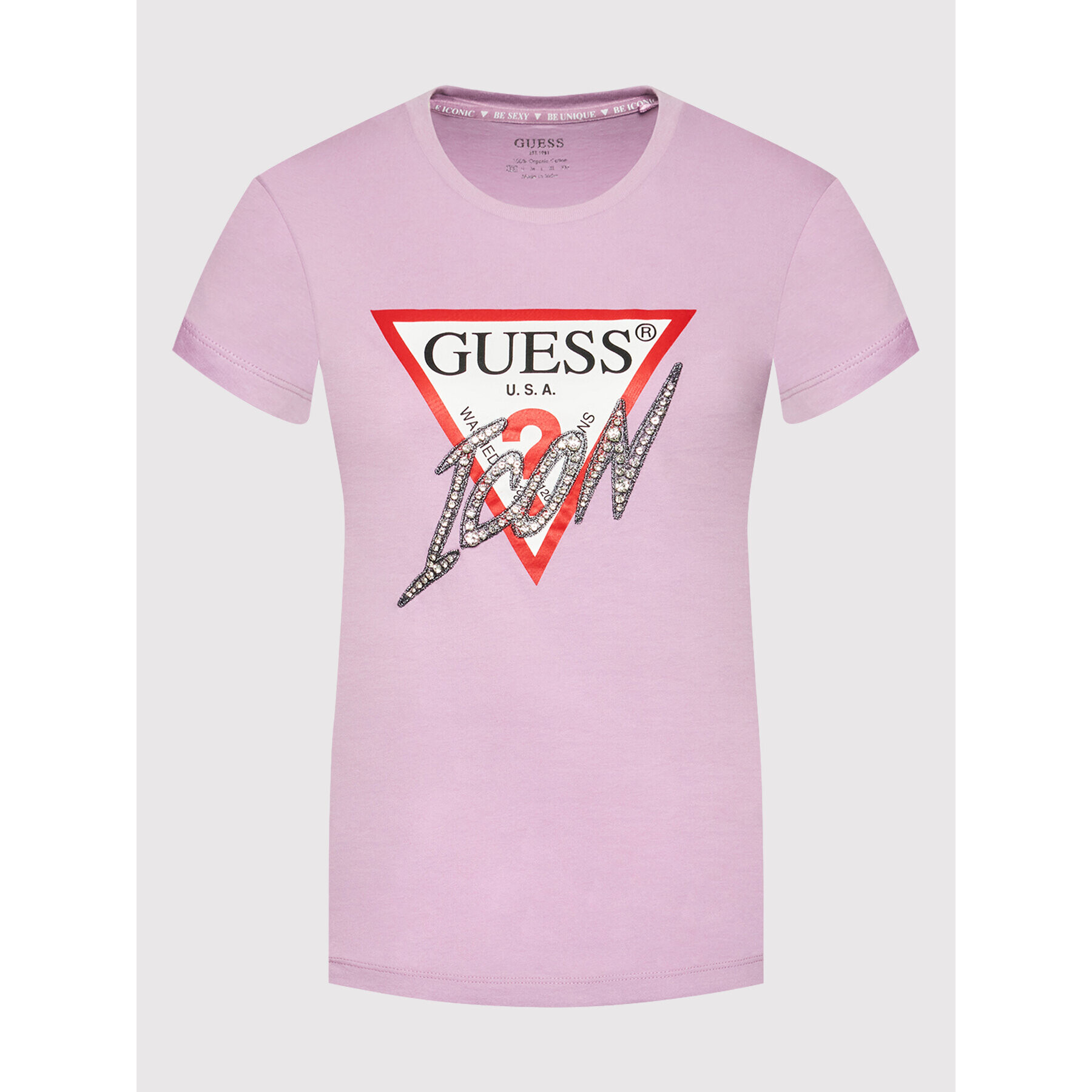 Guess T-Shirt Sparkle Icon W2RI07 I3Z11 Fialová Regular Fit - Pepit.cz