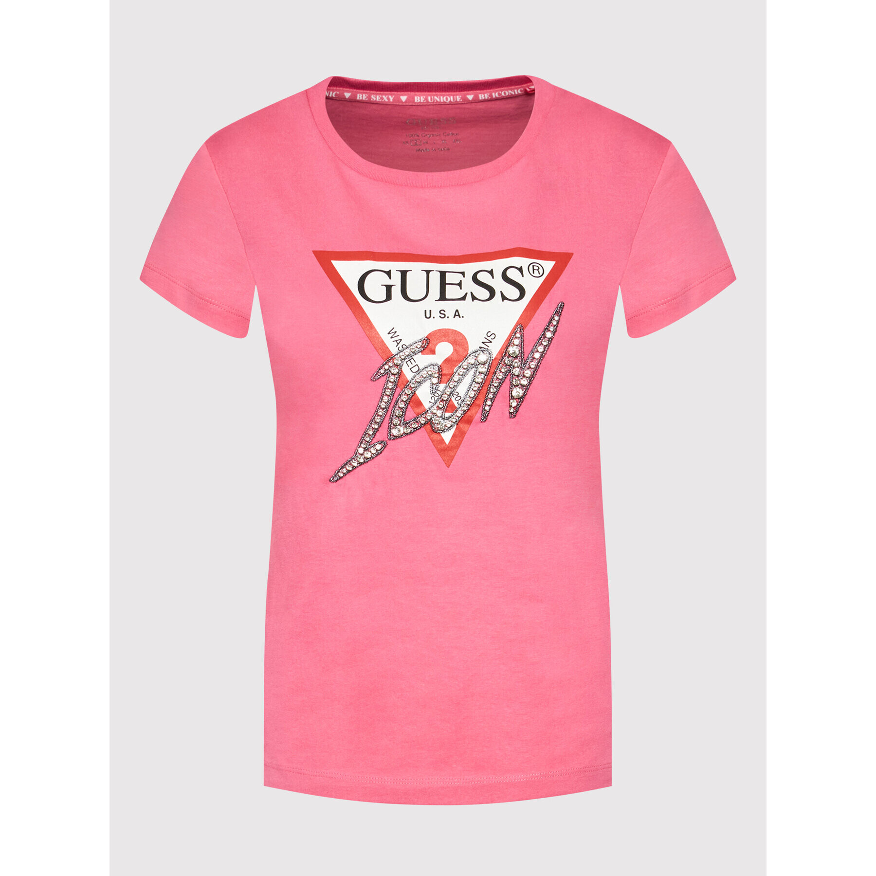 Guess T-Shirt Sparkle Icon W2RI07 I3Z11 Růžová Regular Fit - Pepit.cz