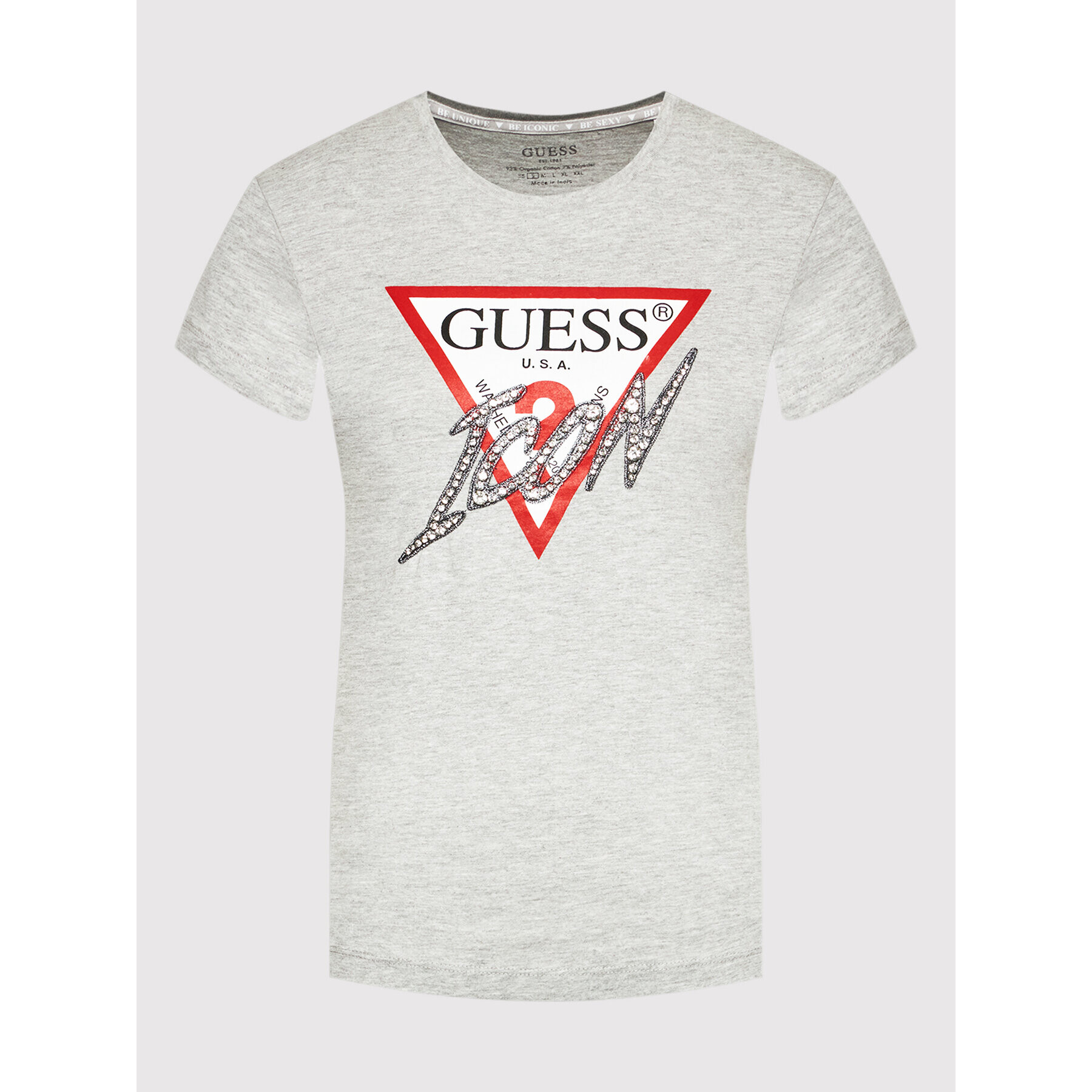 Guess T-Shirt Sparkle Icon W2RI07 I3Z11 Šedá Regular Fit - Pepit.cz