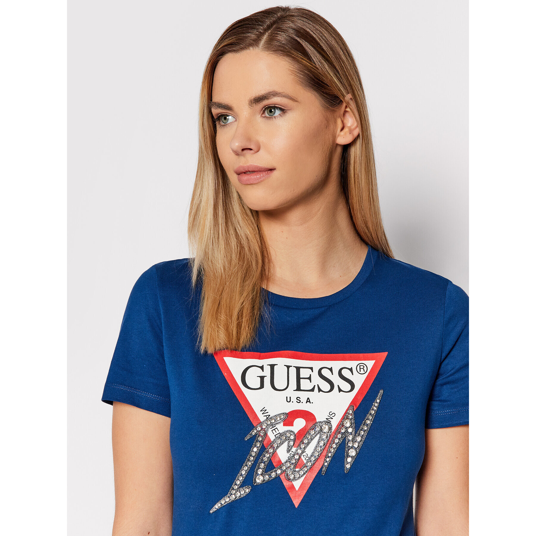 Guess T-Shirt Sparkle Icon W2RI07 I3Z11 Tmavomodrá Regular Fit - Pepit.cz