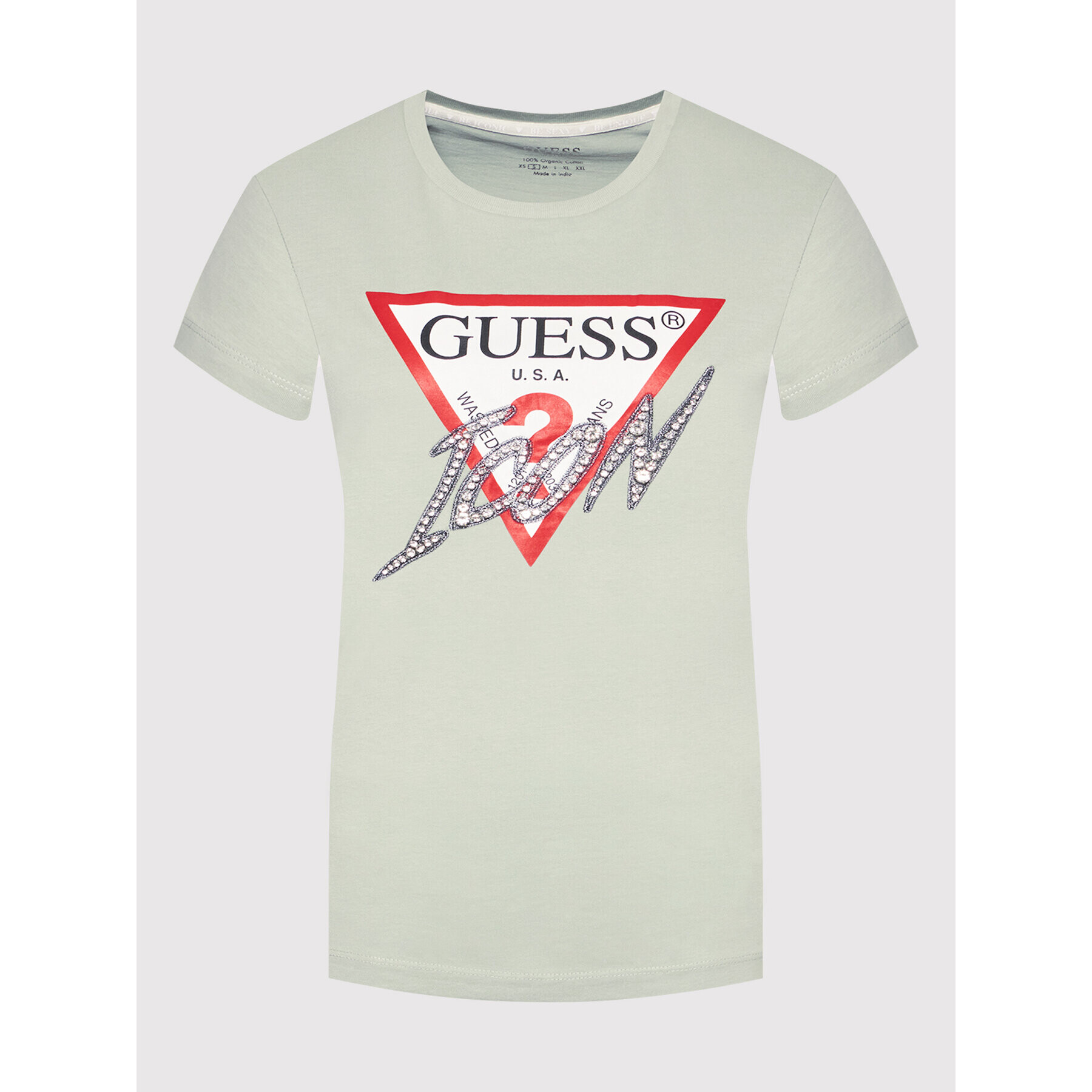 Guess T-Shirt Sparkle Icon W2RI07 I3Z11 Zelená Regular Fit - Pepit.cz