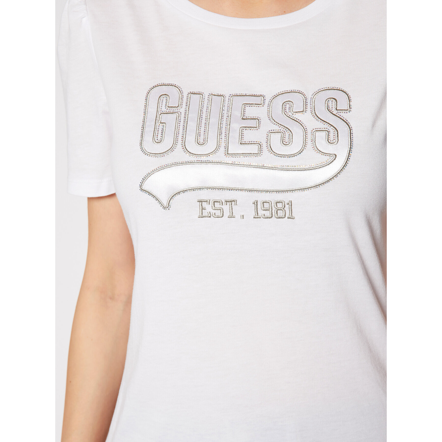 Guess T-Shirt Ss Cn Marisol W1GI0H K46D0 Bílá Regular Fit - Pepit.cz