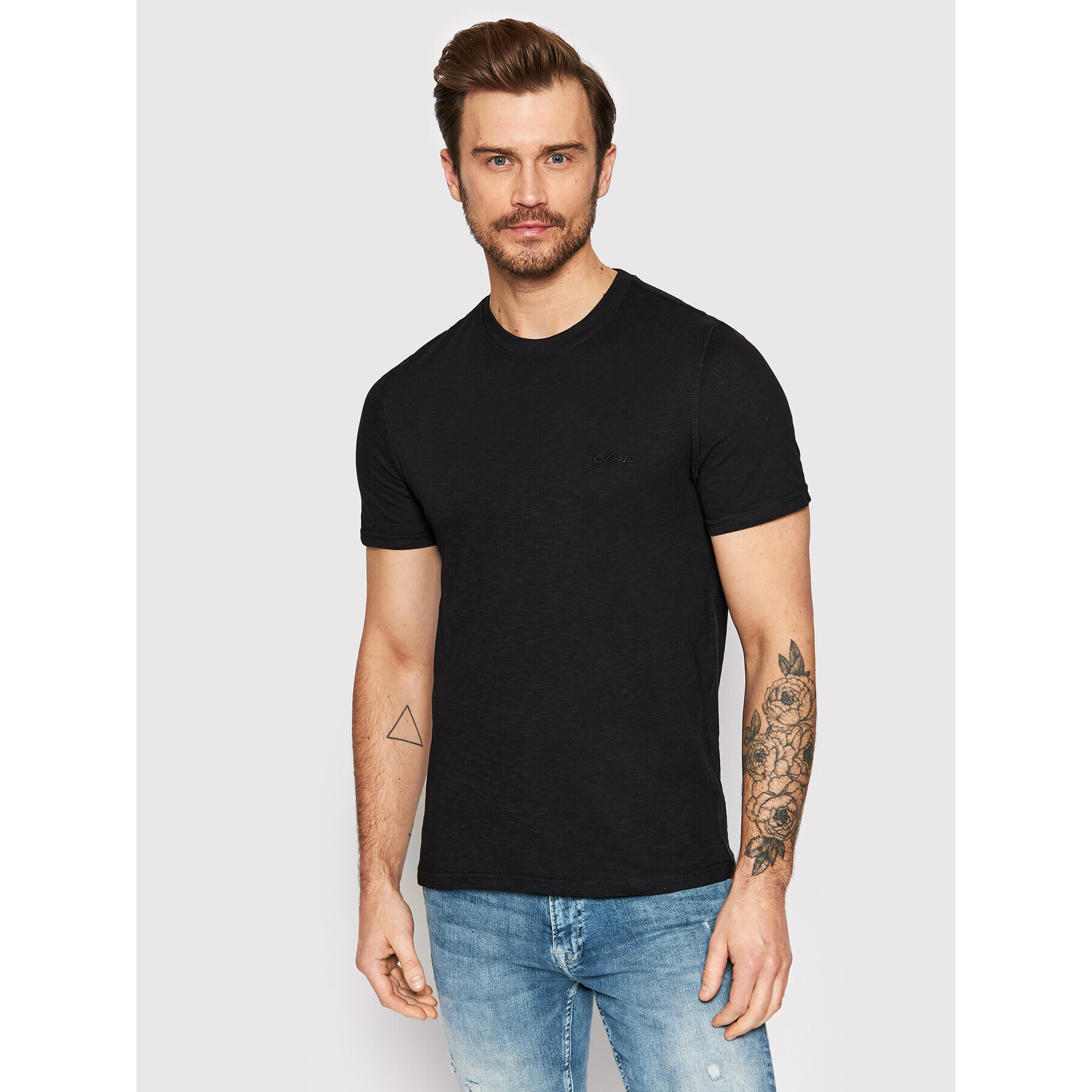 Guess T-Shirt Tailer M2GI19 K6XN1 Černá Slim Fit - Pepit.cz