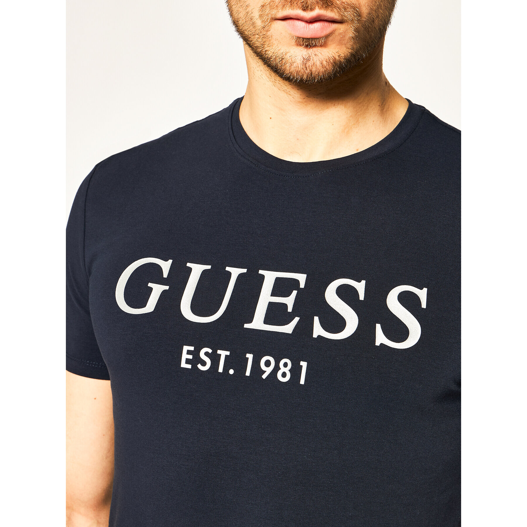 Guess T-Shirt Tee M0GI93 J1300 Tmavomodrá Super Slim Fit - Pepit.cz