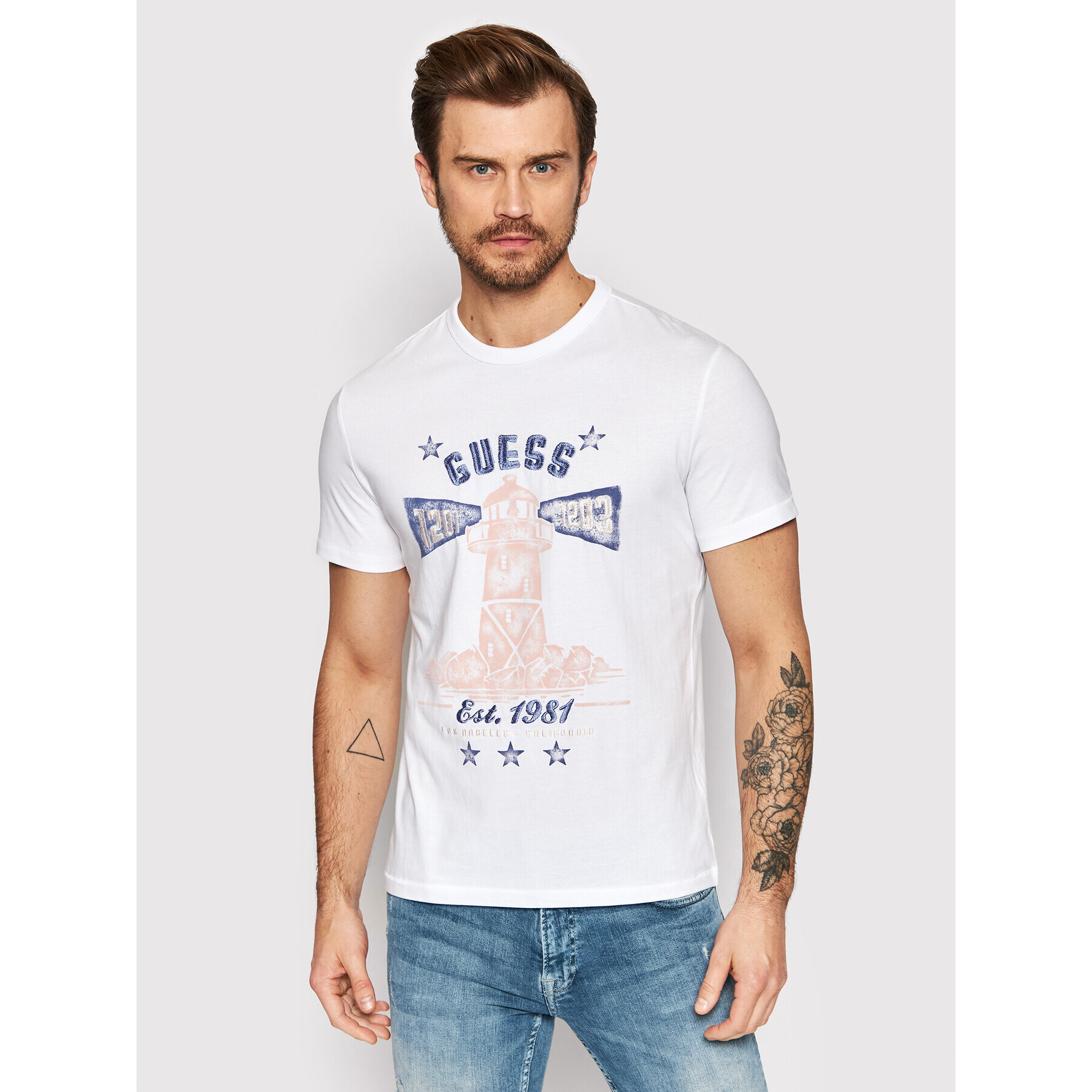 Guess T-Shirt Thewat M2GI15 K8FQ0 Bílá Regular Fit - Pepit.cz