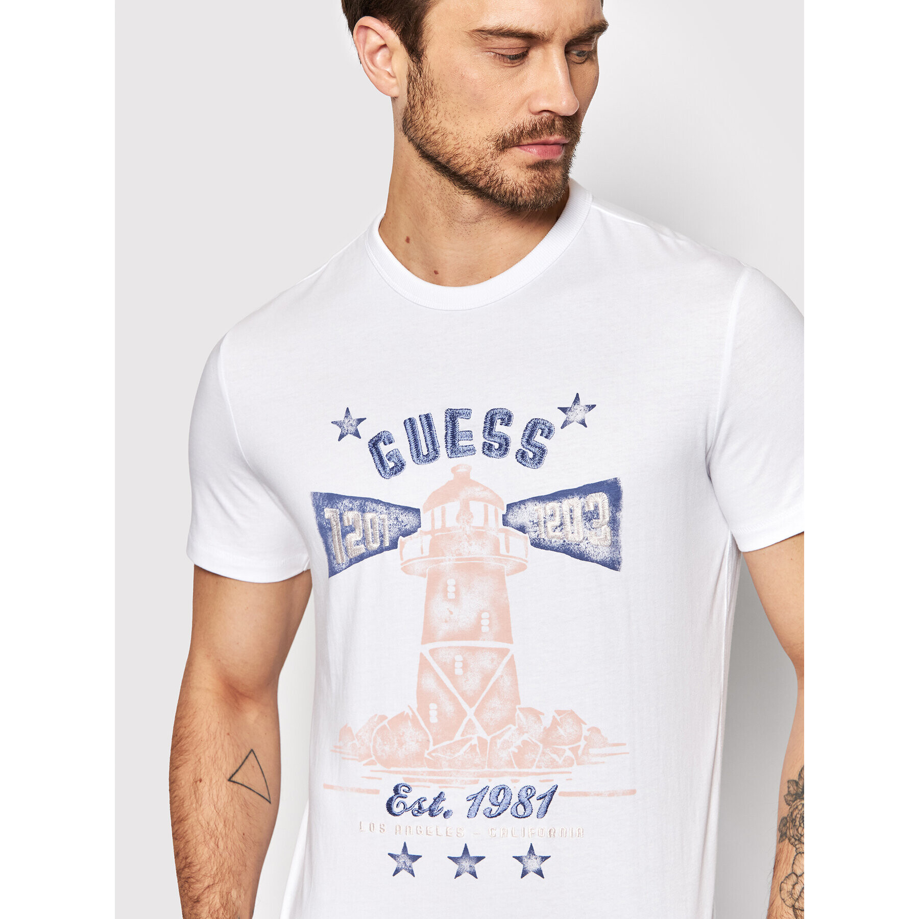 Guess T-Shirt Thewat M2GI15 K8FQ0 Bílá Regular Fit - Pepit.cz