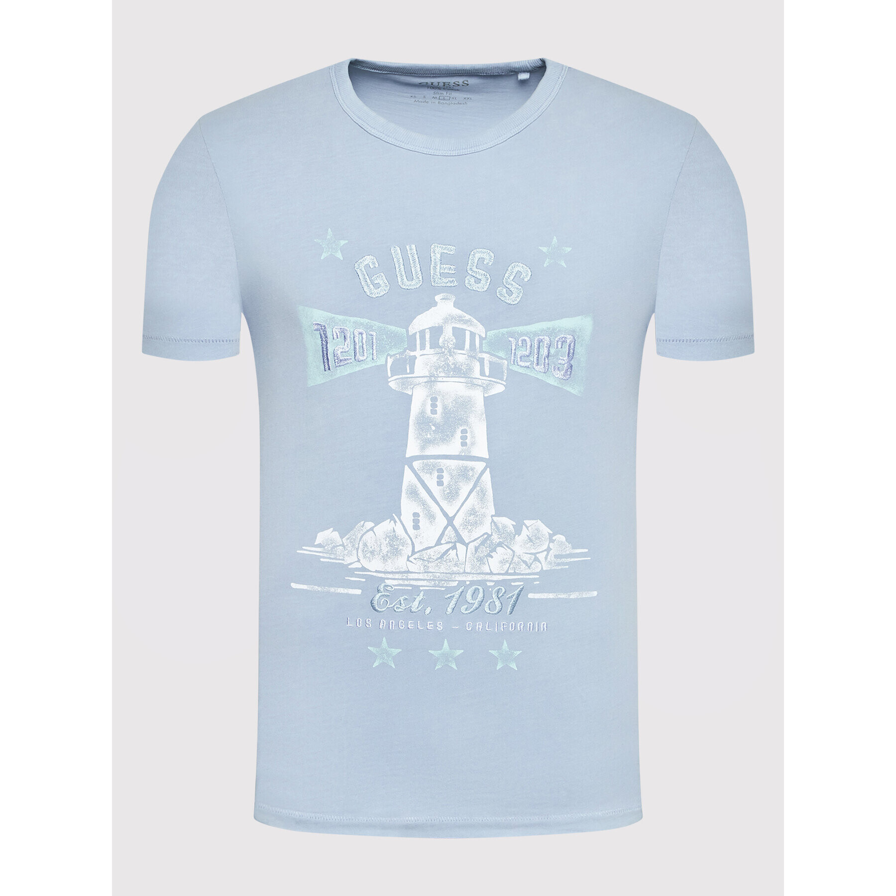 Guess T-Shirt Thewat M2GI15 K8FQ0 Modrá Slim Fit - Pepit.cz