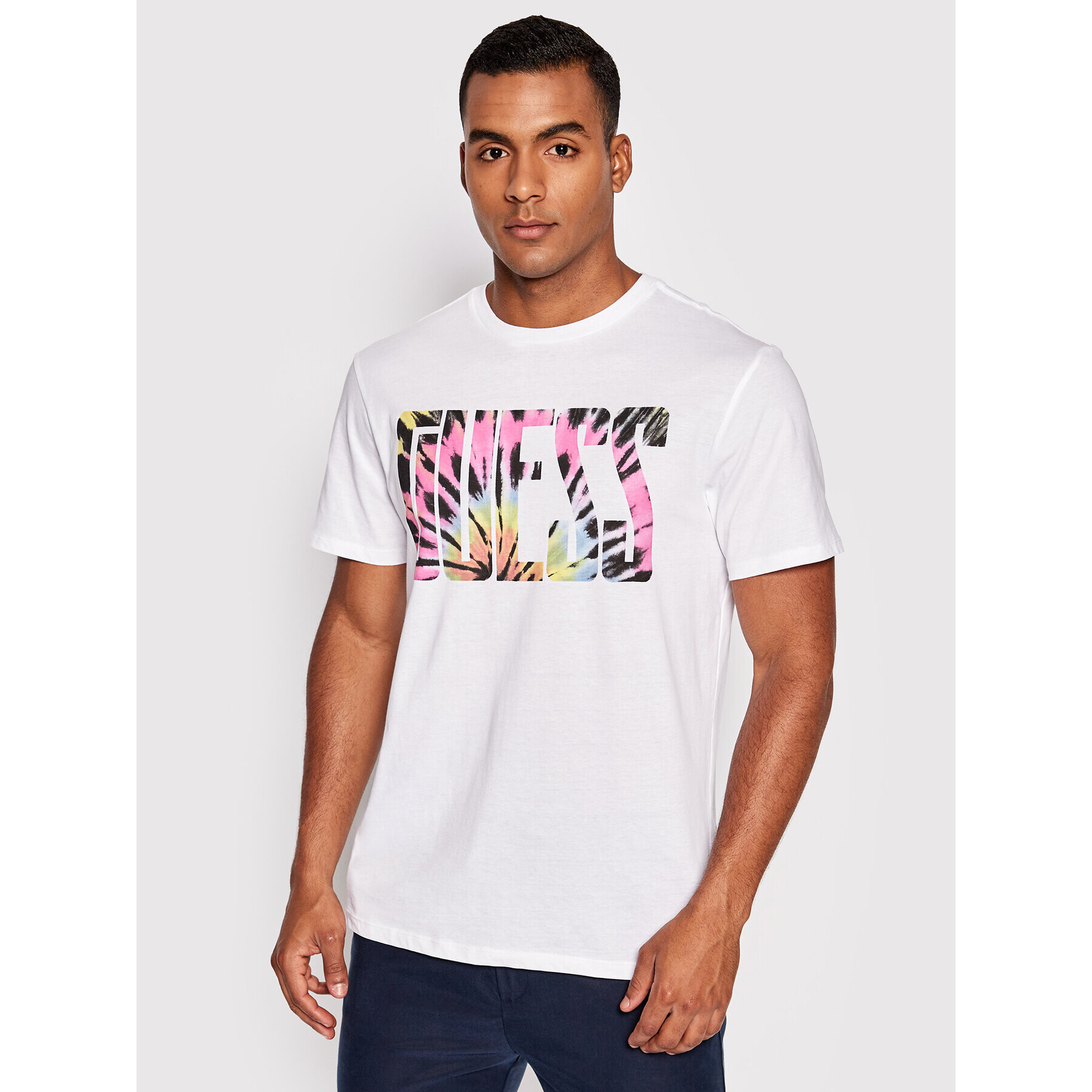 Guess T-Shirt Tie Die M2GI73 K9RM1 Bílá Slim Fit - Pepit.cz