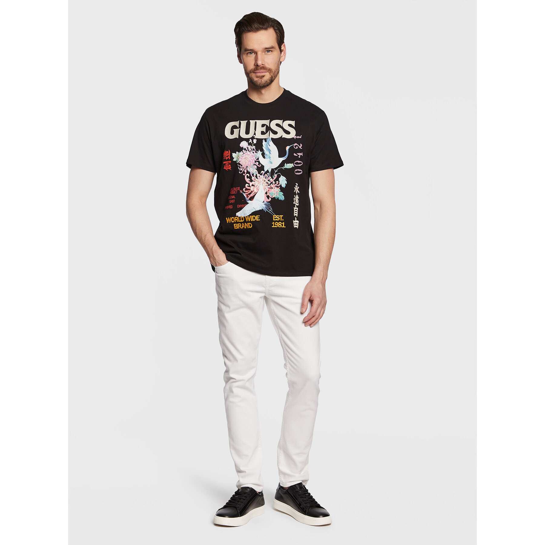 Guess T-Shirt Tokyo Collage M3GI76 KBDL0 Černá Regular Fit - Pepit.cz