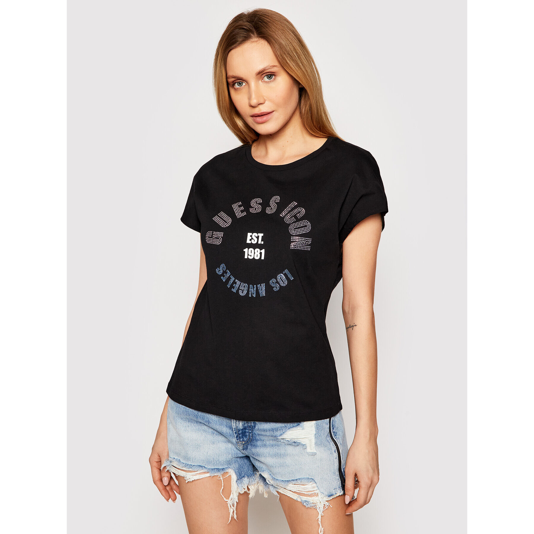 Guess T-Shirt Tonya W1GI0Q I3Z11 Černá Regular Fit - Pepit.cz