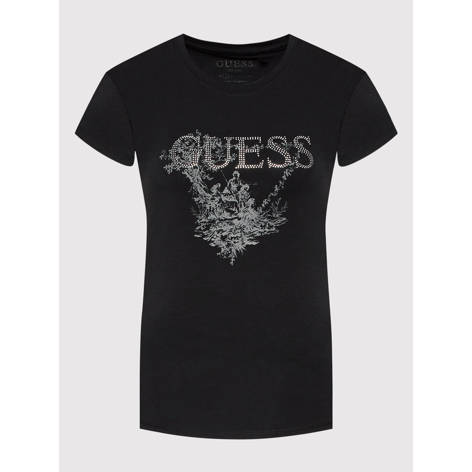 Guess T-Shirt Triangle Lafies Logo W2BI23 KA0Q4 Černá Regular Fit - Pepit.cz