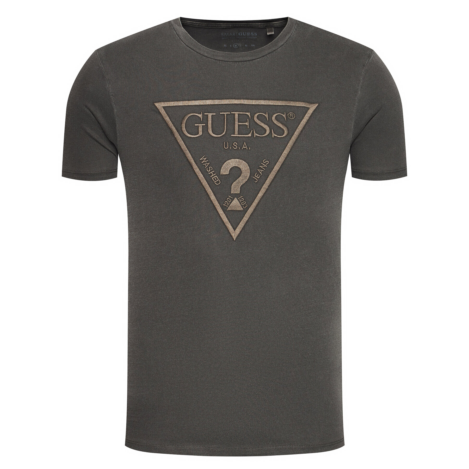 Guess T-Shirt Triangle M0BI1J R9YK0 Šedá Slim Fit - Pepit.cz