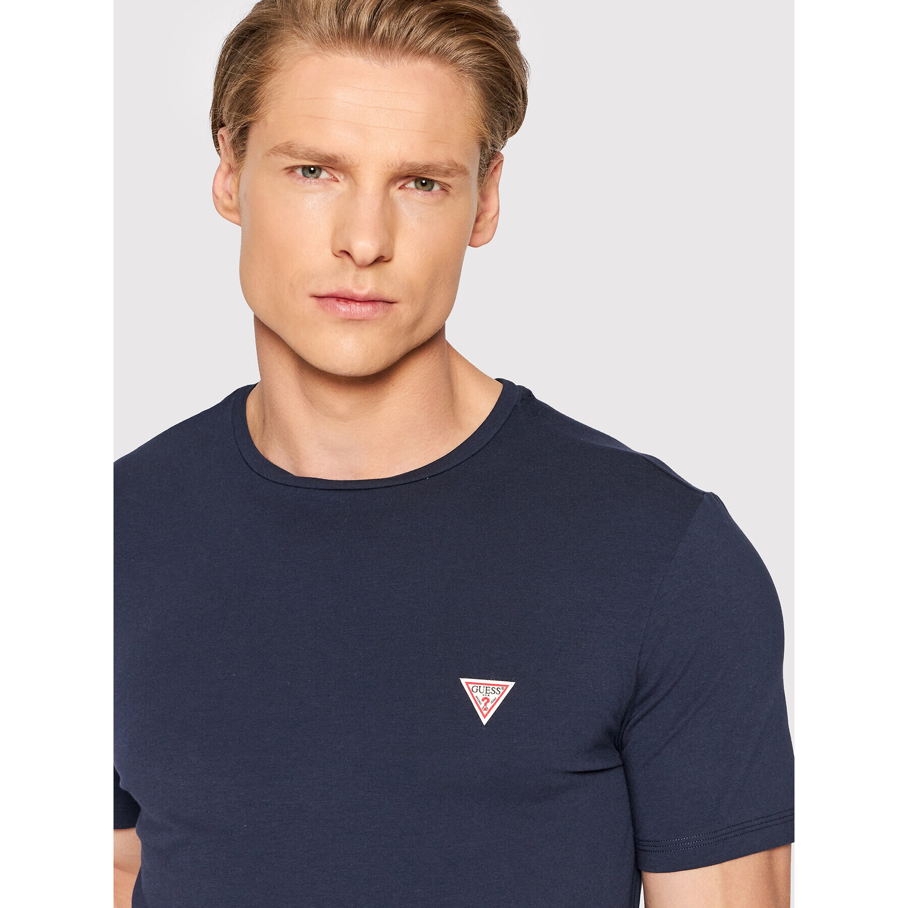 Guess T-Shirt U2RM00 KB1I1 Tmavomodrá Slim Fit - Pepit.cz