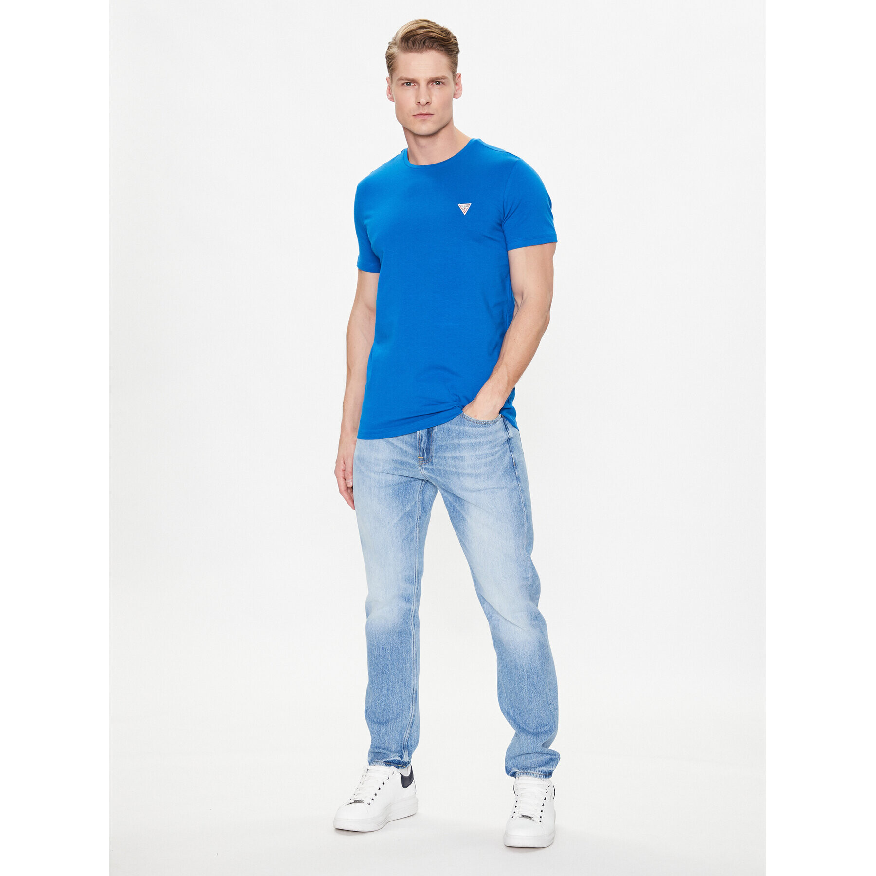 Guess T-Shirt U3GM21 K6YW0 Modrá Regular Fit - Pepit.cz