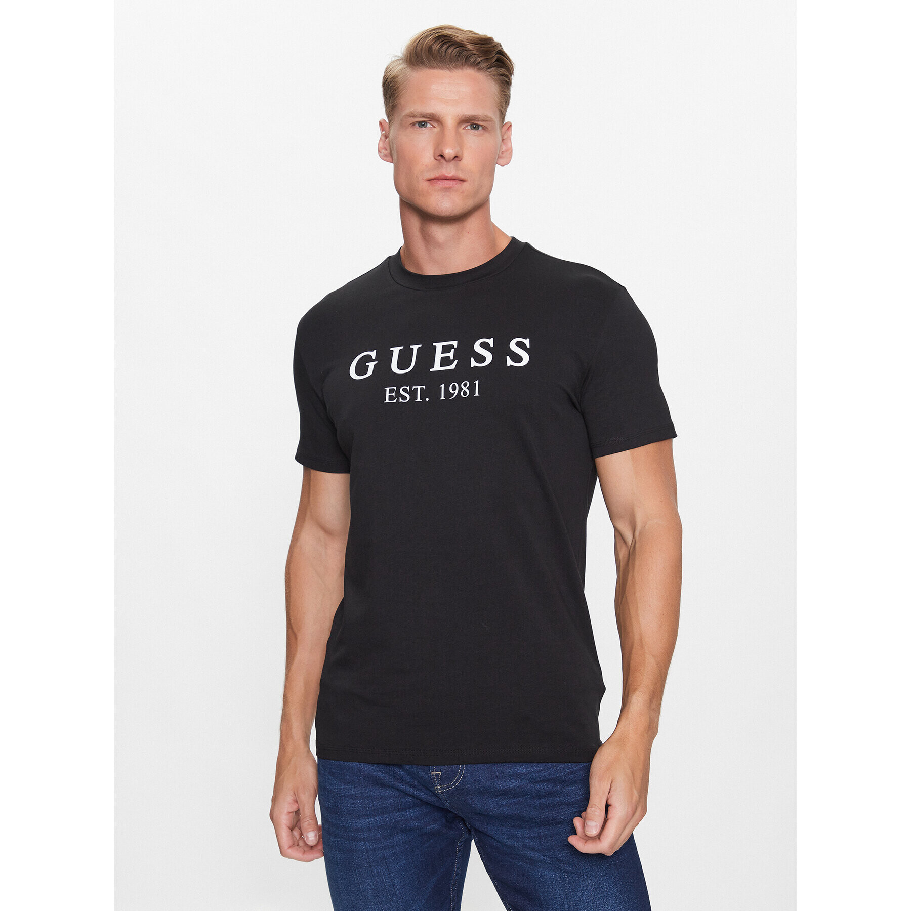 Guess T-Shirt U3YI00 K6YW0 Černá Regular Fit - Pepit.cz