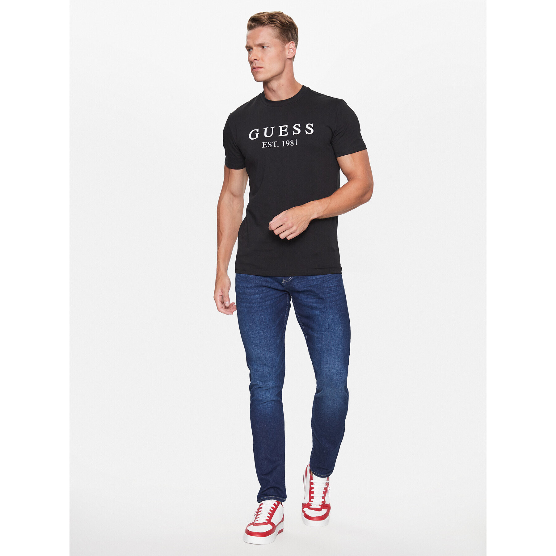 Guess T-Shirt U3YI00 K6YW0 Černá Regular Fit - Pepit.cz