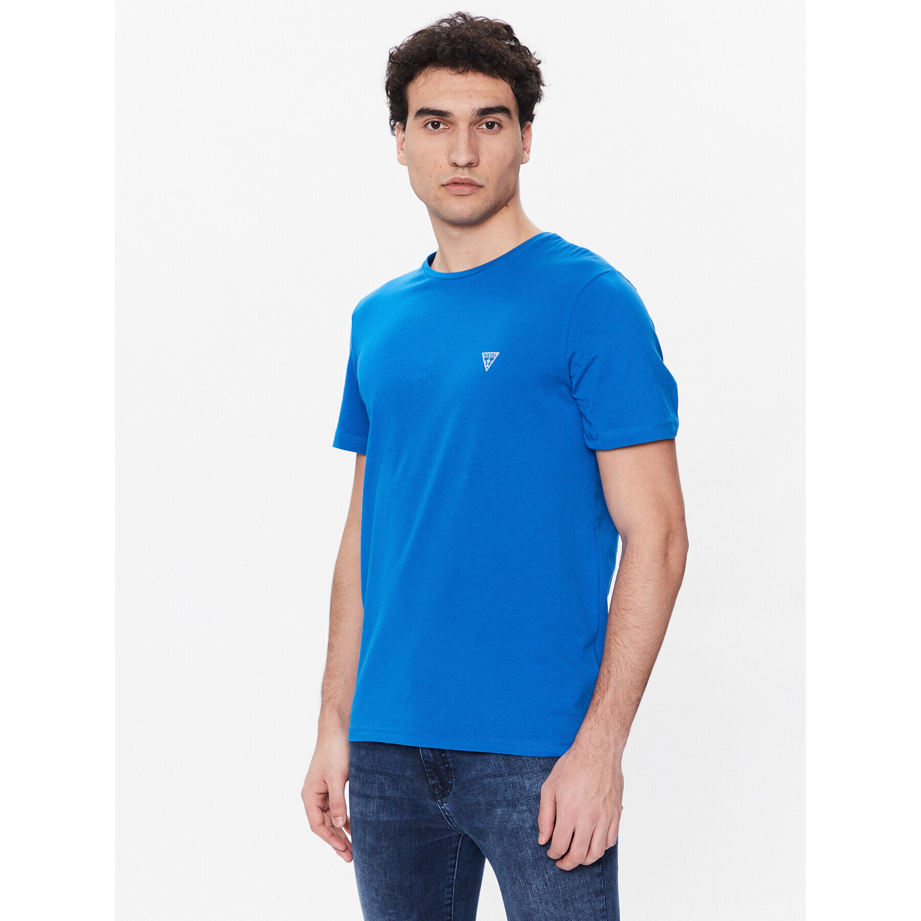 Guess T-Shirt U94M09 K6YW1 Modrá Regular Fit - Pepit.cz