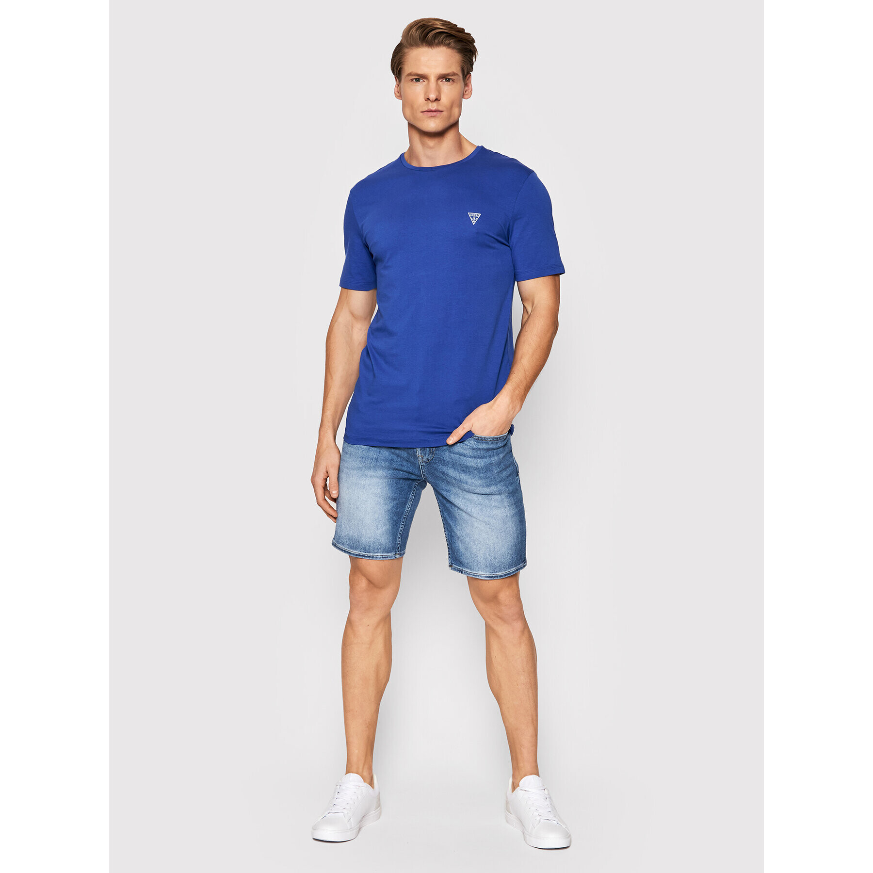 Guess T-Shirt U94M09 K6YW1 Tmavomodrá Regular Fit - Pepit.cz