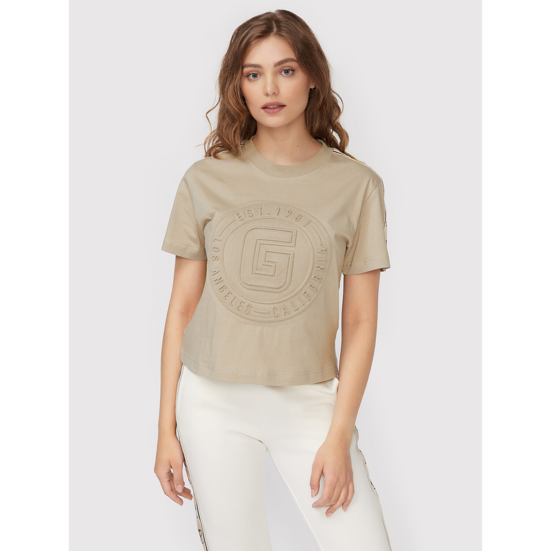 Guess T-Shirt V2BI05 I3Z14 Béžová Relaxed Fit - Pepit.cz