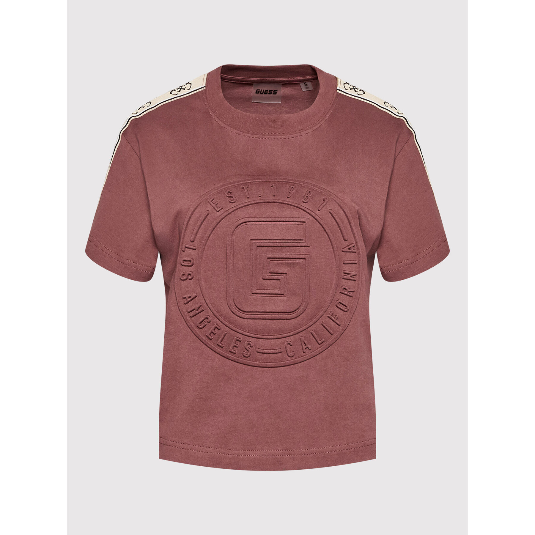 Guess T-Shirt V2BI05 I3Z14 Bordó Relaxed Fit - Pepit.cz