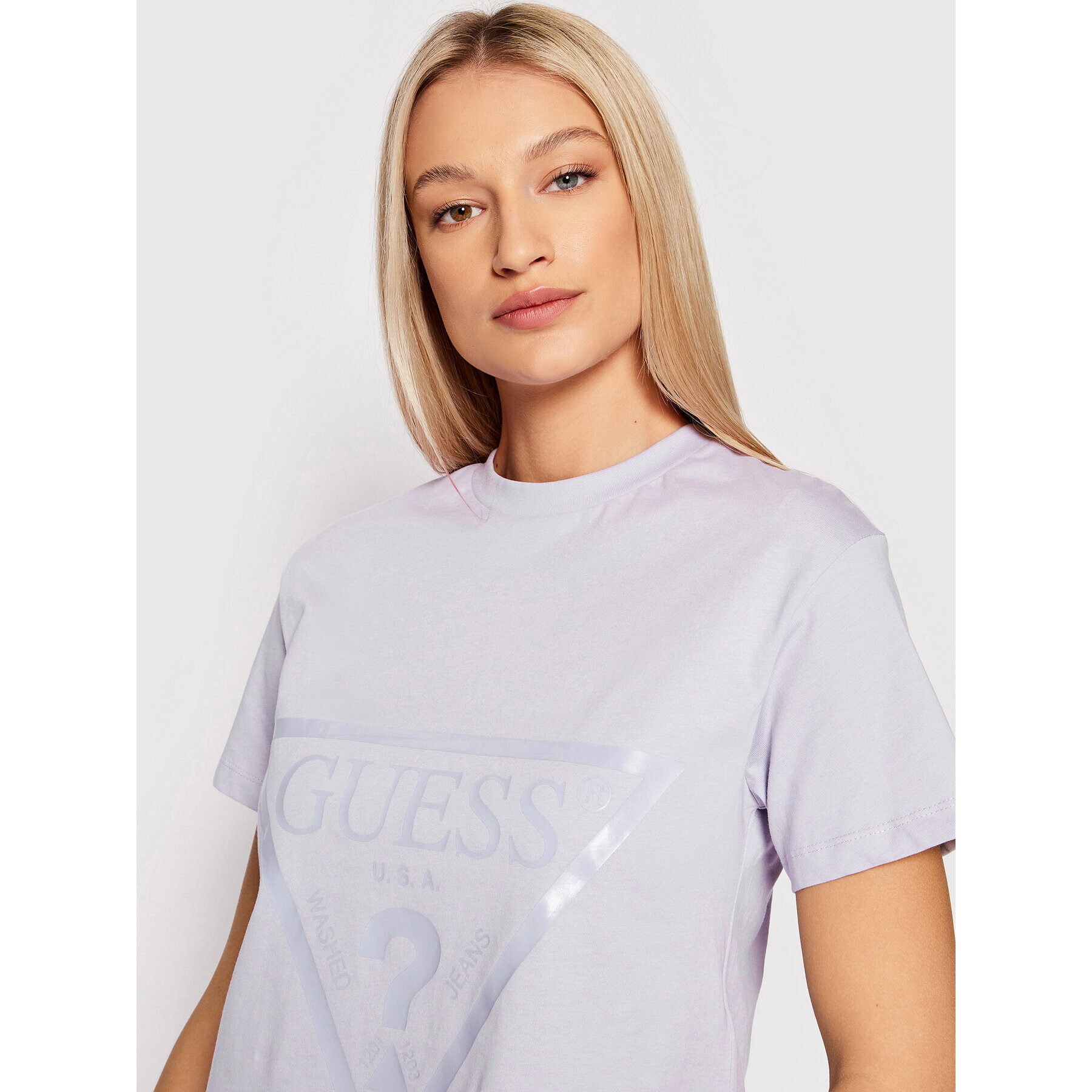 Guess T-Shirt V2RI00 K8HM0 Fialová Relaxed Fit - Pepit.cz