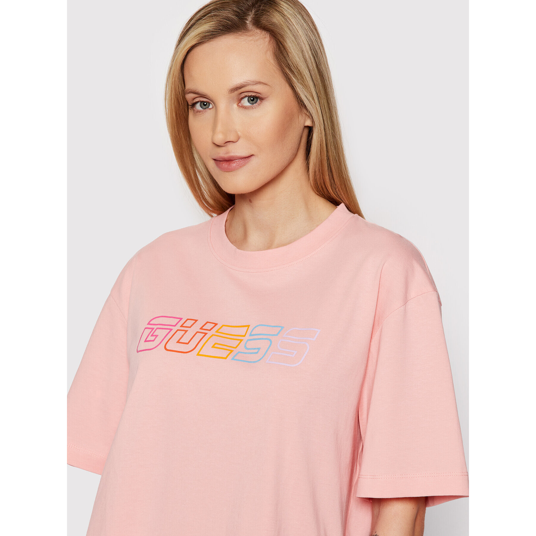 Guess T-Shirt V2RI02 I3Z11 Růžová Relaxed Fit - Pepit.cz