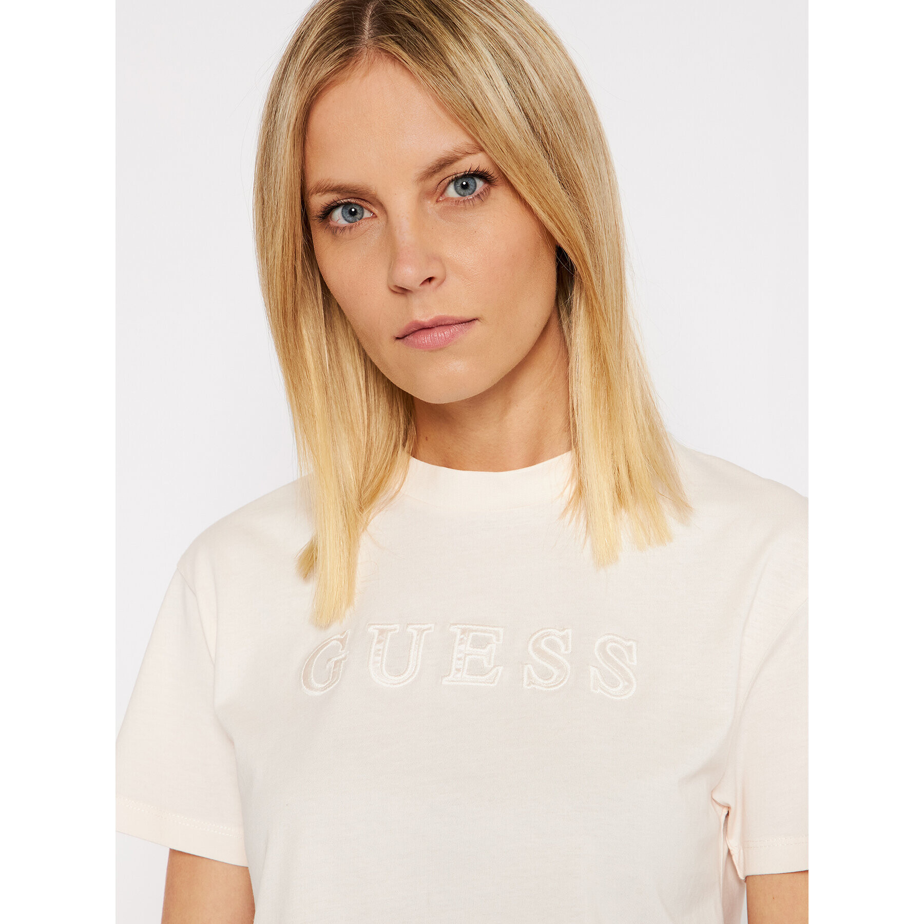 Guess T-Shirt V2RI07 K8HM0 Béžová Regular Fit - Pepit.cz