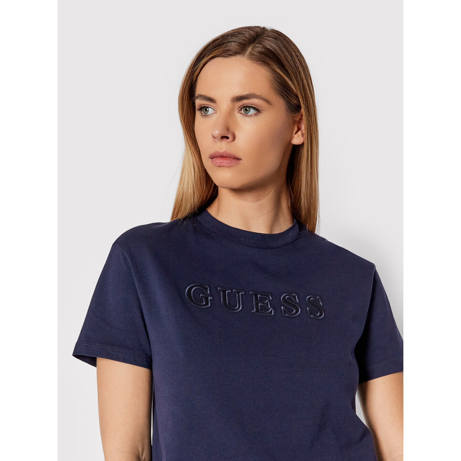 Guess T-Shirt V2RI07 K8HM0 Tmavomodrá Regular Fit - Pepit.cz