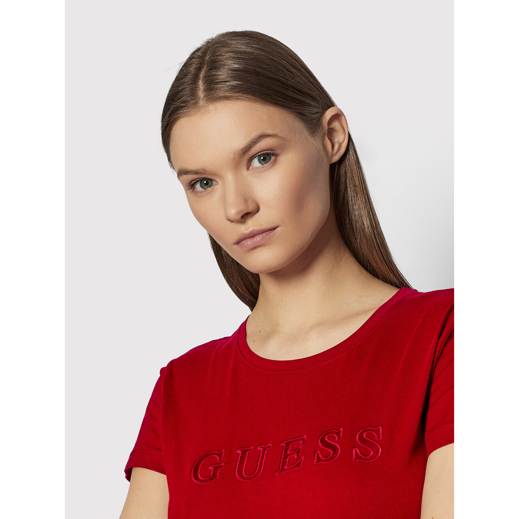 Guess T-Shirt V2RI08 K8HM0 Bordó Regular Fit - Pepit.cz