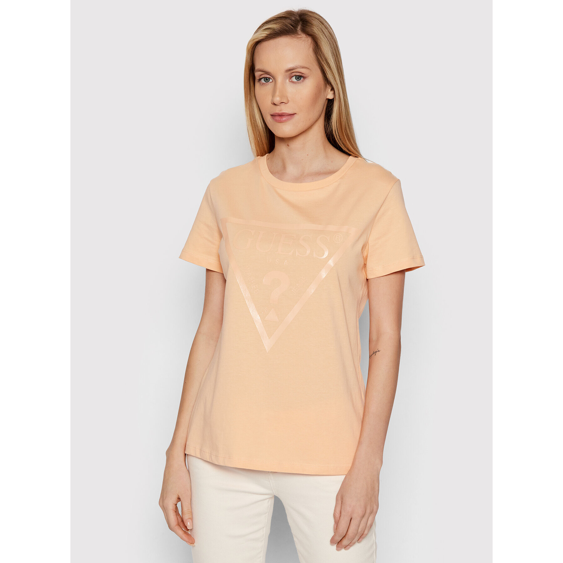 Guess T-Shirt V2RI13 K8HM0 Oranžová Regular Fit - Pepit.cz