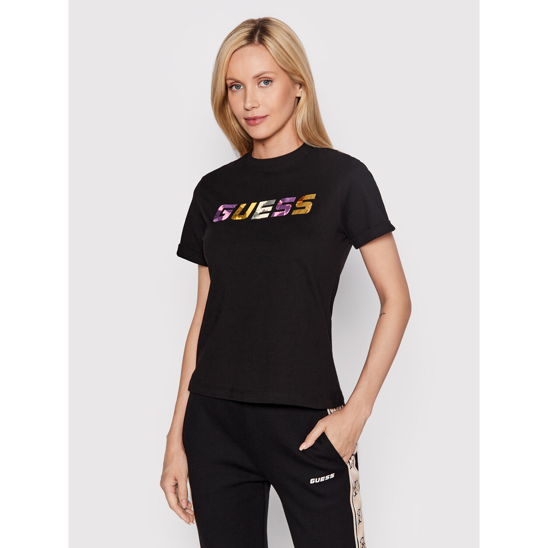 Guess T-Shirt V2YI04 I3Z11 Černá Regular Fit - Pepit.cz