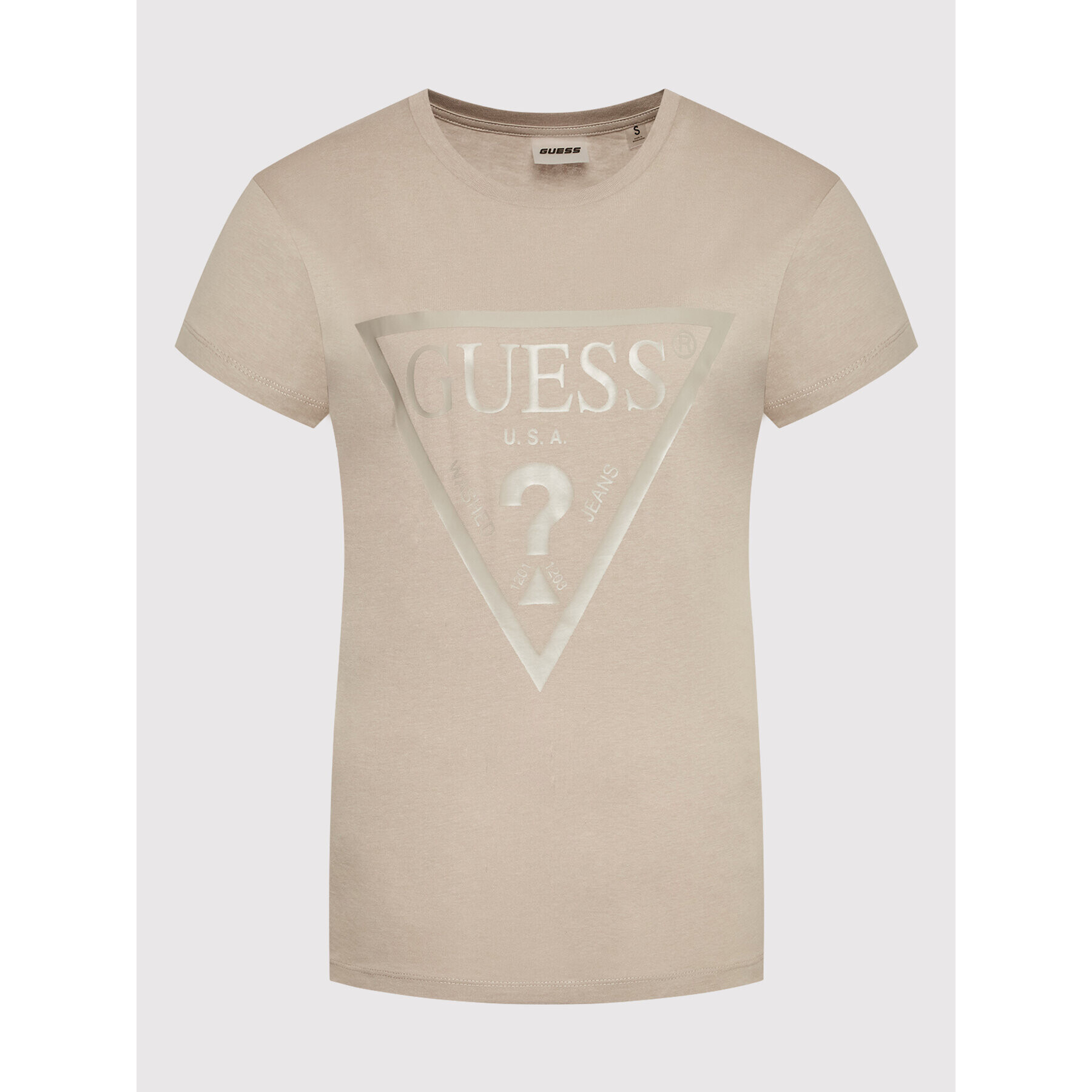 Guess T-Shirt V2YI07 K8HM0 Béžová Regular Fit - Pepit.cz