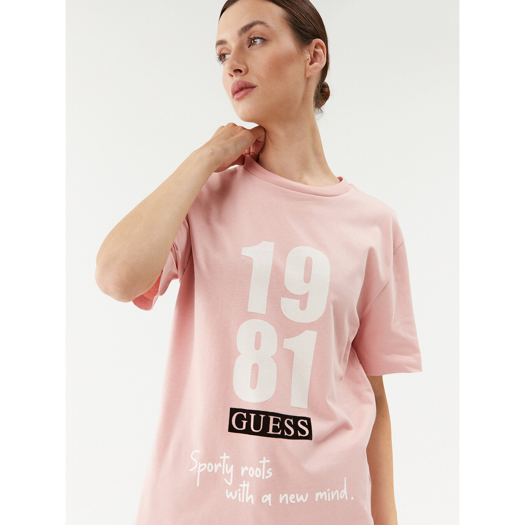 Guess T-Shirt V3BI00 KA260 Růžová Relaxed Fit - Pepit.cz