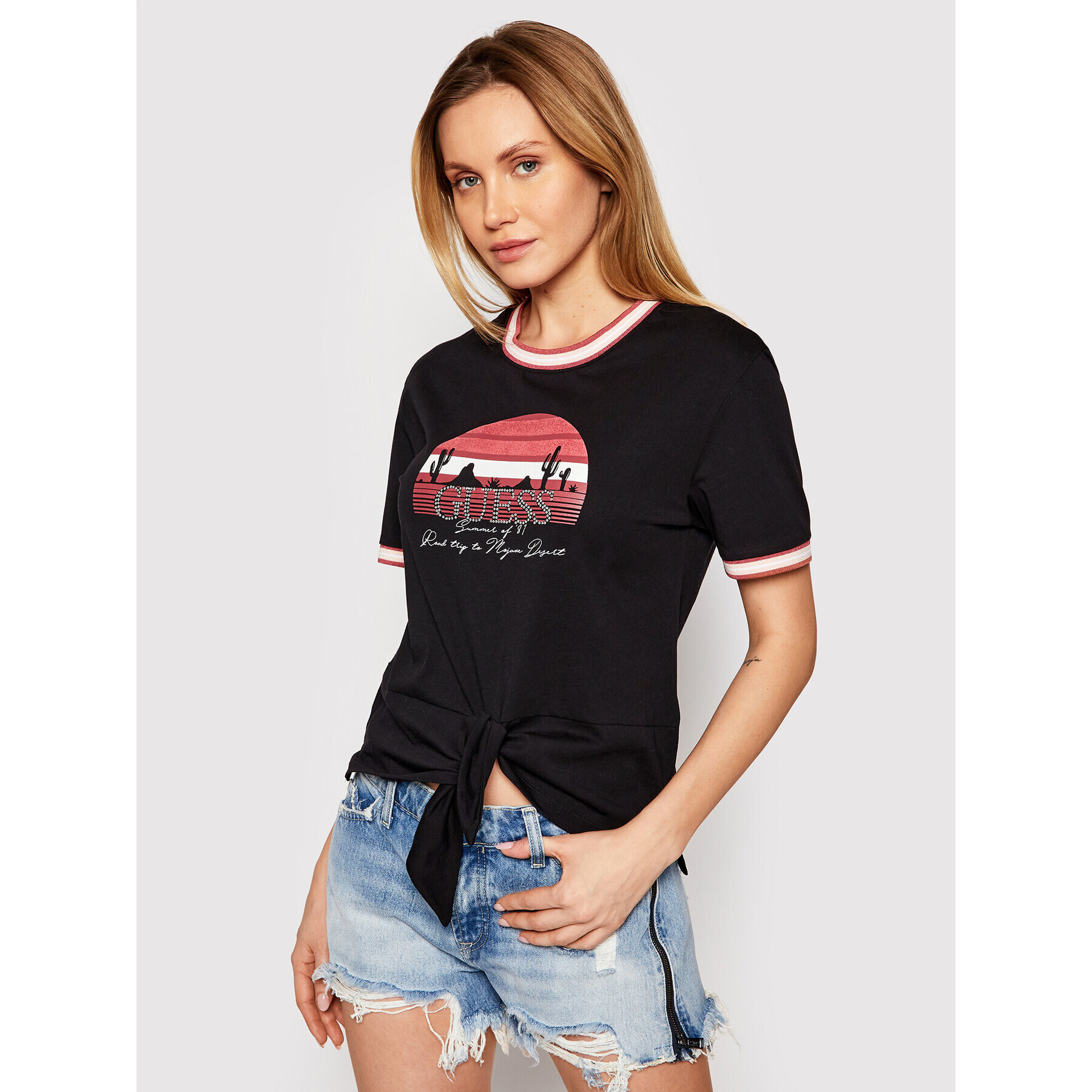 Guess T-Shirt Virginia W1GI0T JA911 Černá Regular Fit - Pepit.cz