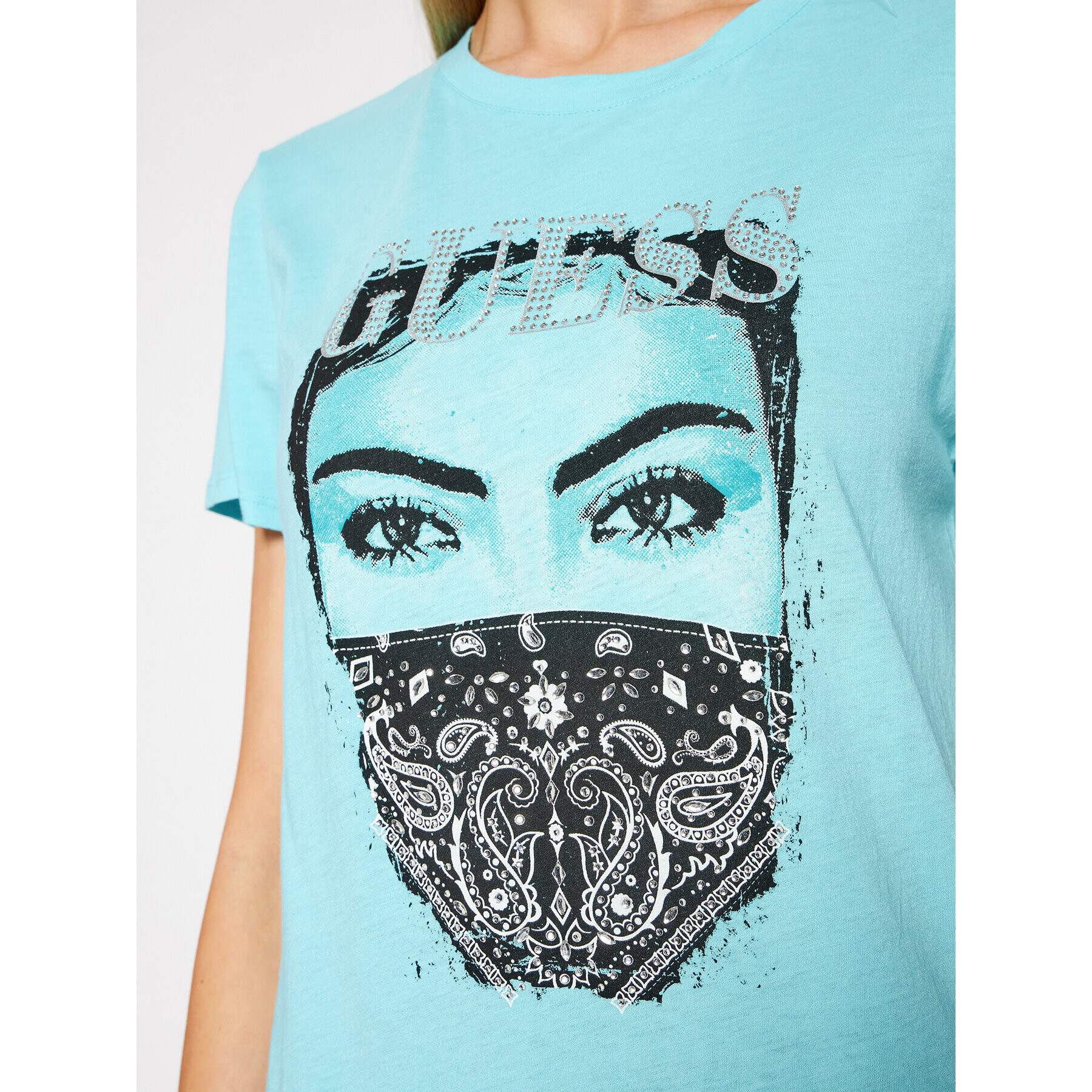 Guess T-Shirt W1GI89 R9TD2 Modrá Regular Fit - Pepit.cz