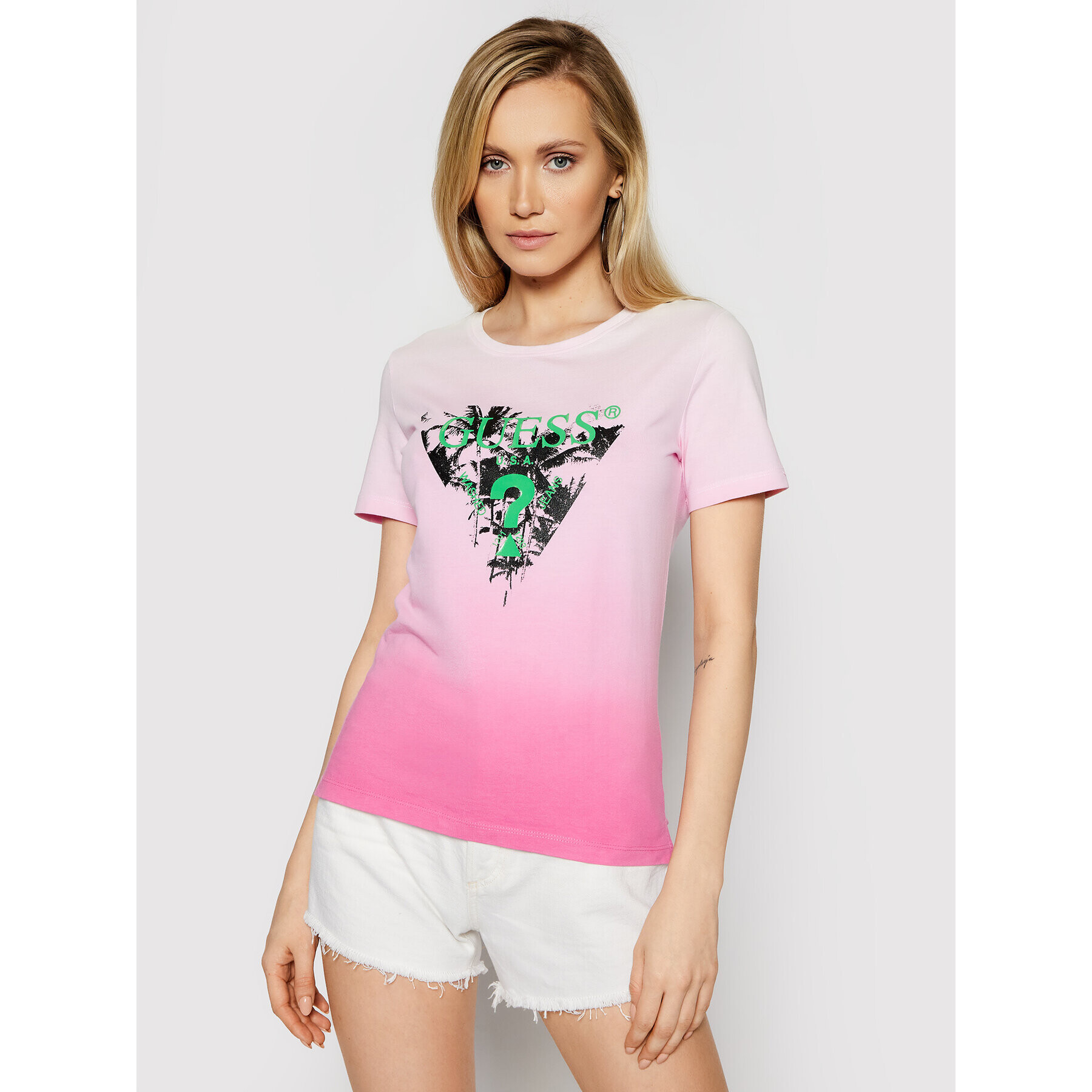 Guess T-Shirt W1RI9D I3Z00 Růžová Regular Fit - Pepit.cz