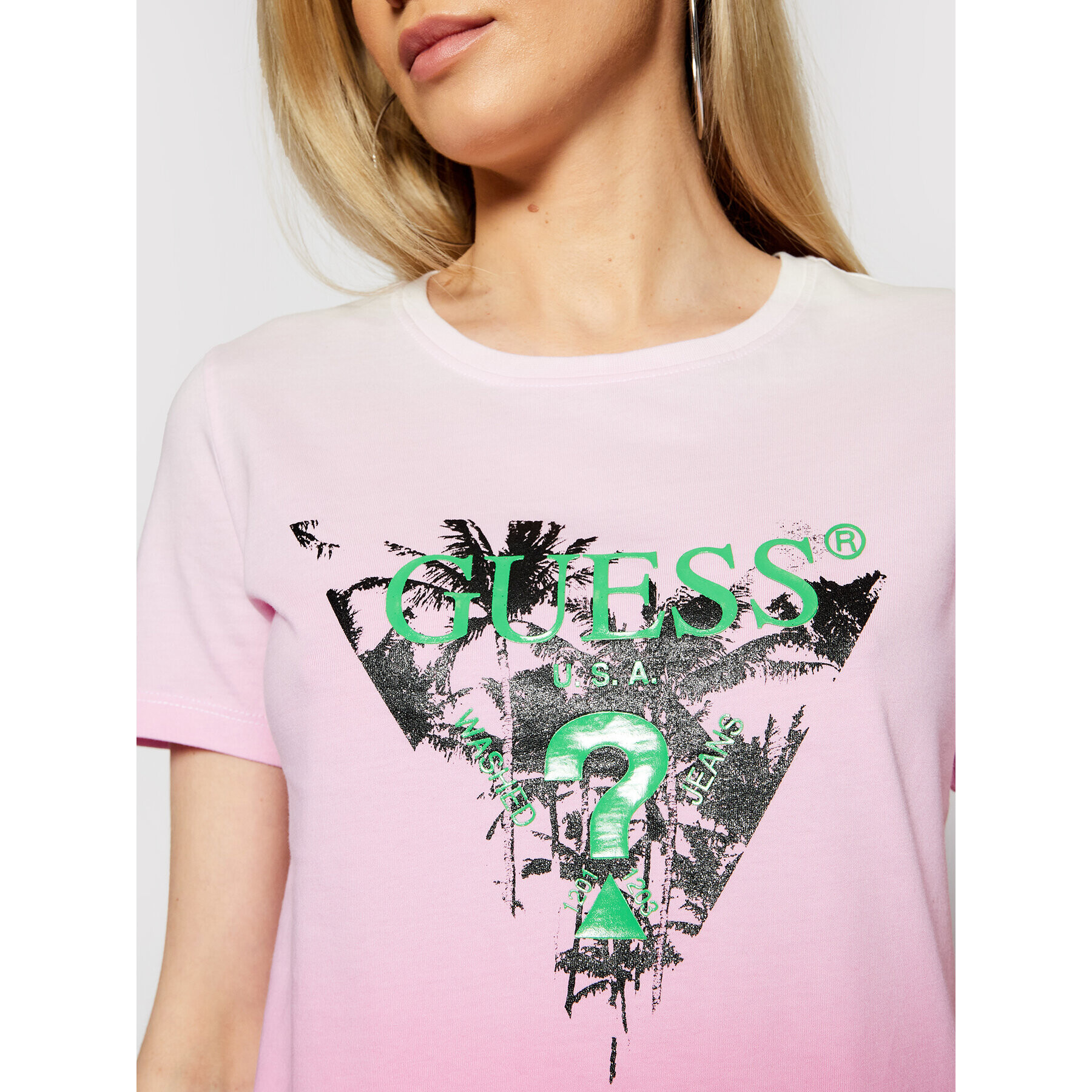 Guess T-Shirt W1RI9D I3Z00 Růžová Regular Fit - Pepit.cz