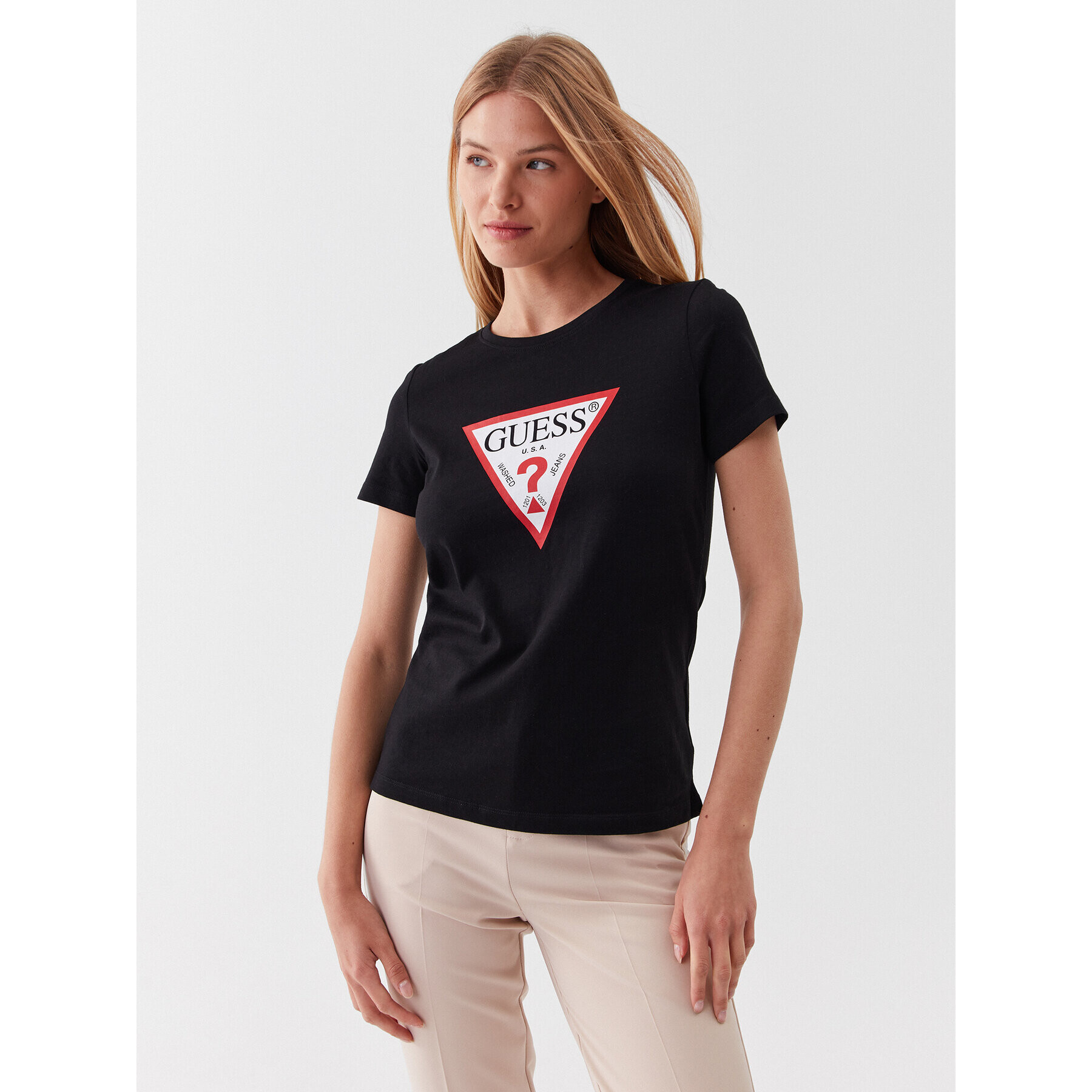 Guess T-Shirt W1YI1B I3Z14 Černá Slim Fit - Pepit.cz