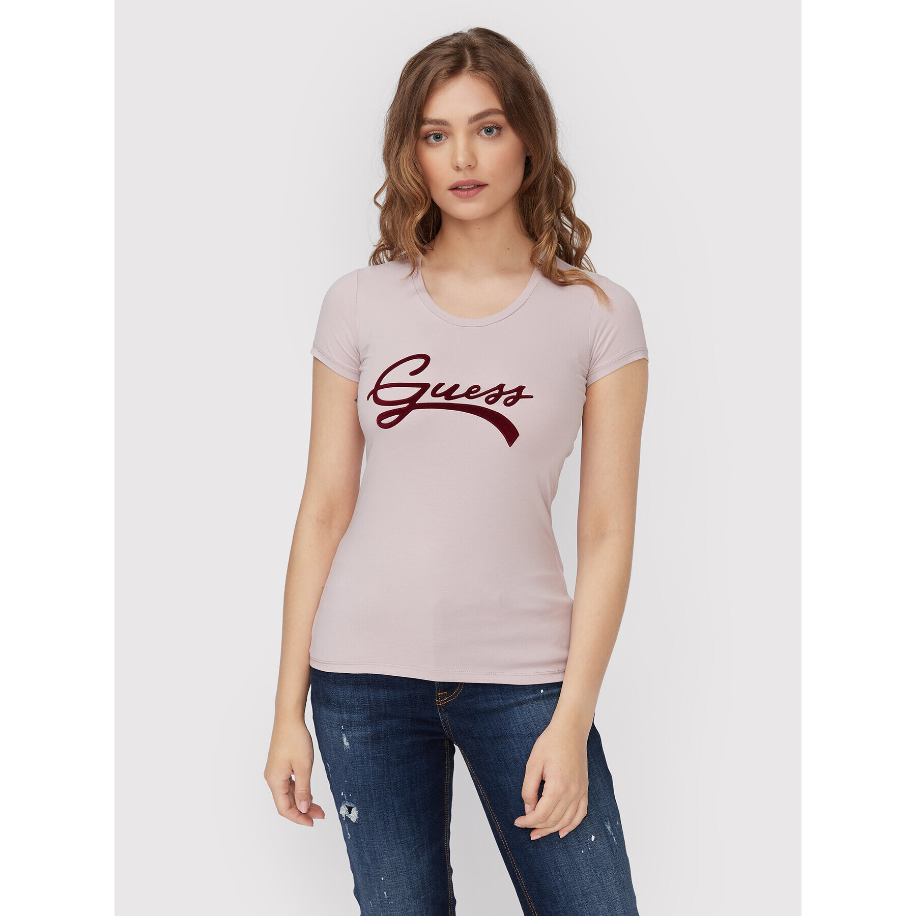 Guess T-Shirt W2BI66 J1311 Fialová Regular Fit - Pepit.cz